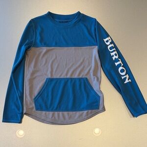 Burton Kids' Blue and Gray Long Sleeve Shirt- spurway tech crew size small